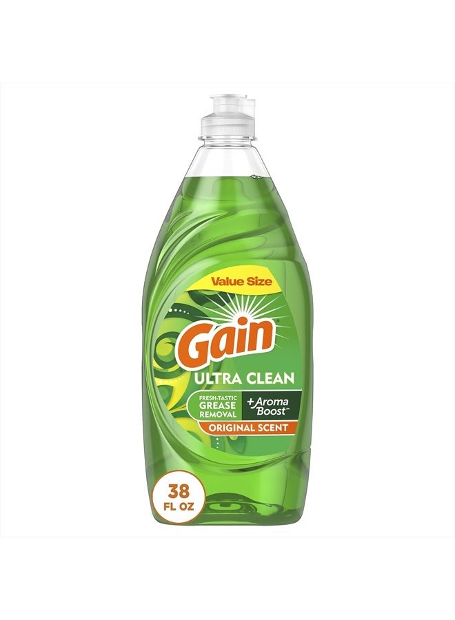 Gain Ultra Dishwashing Liquid Dish Soap, Original Scent, 38 fl oz - Image 1
