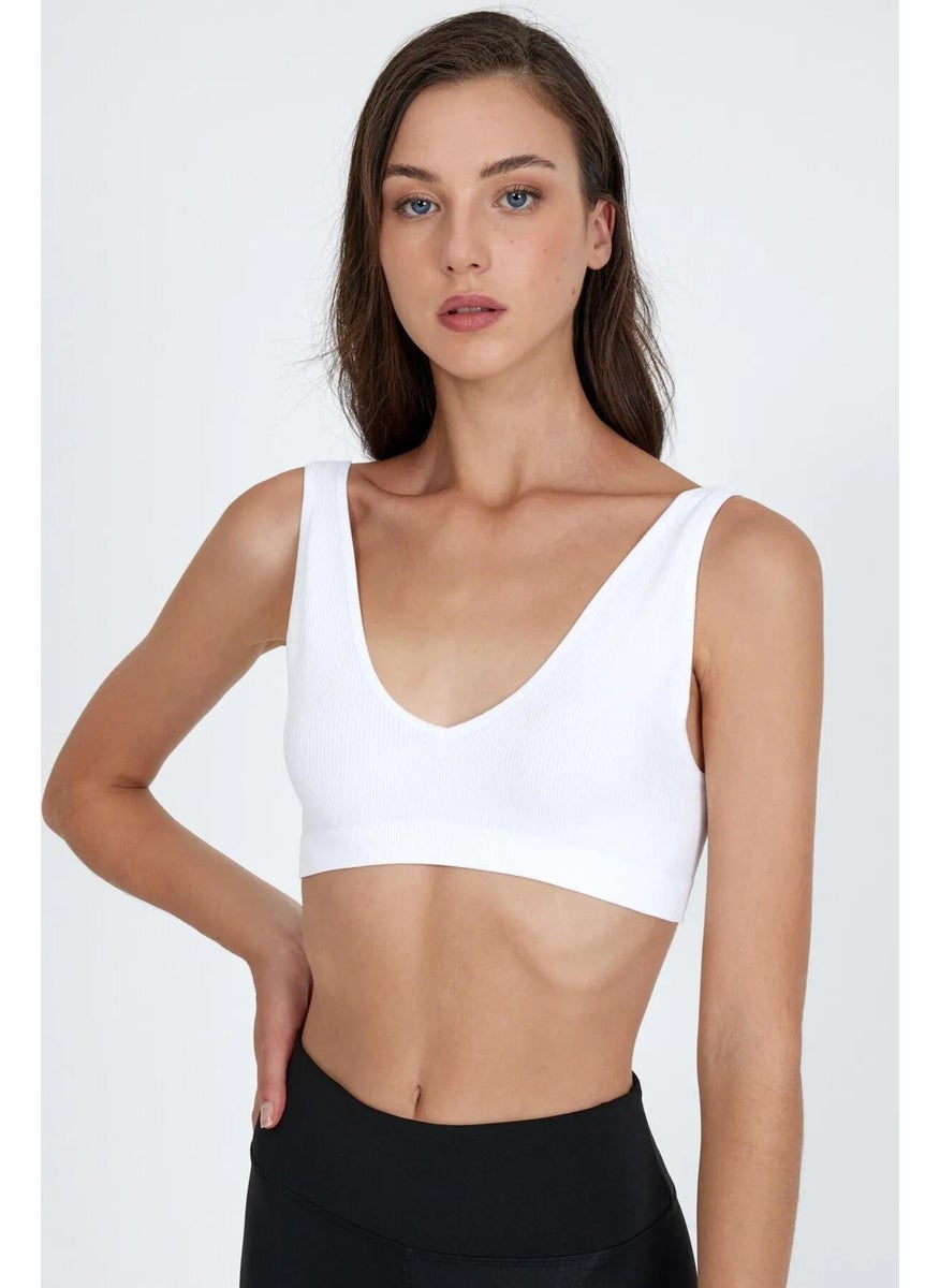 Tena Women's White V Neck Fleto Strap Bustier  - Image 3