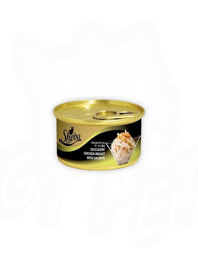 Sheba Deluxe Succulent Chicken Breast With Salmon Cat Food - 85G (Pack Of 24) - Image 1