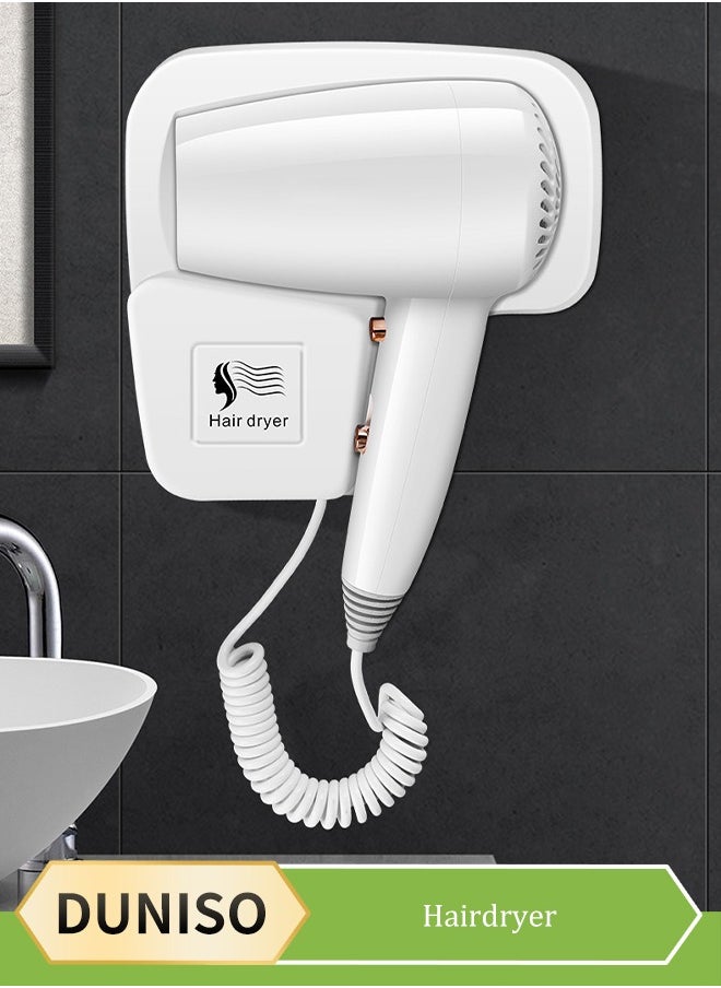 DUNISO Specialized hotel hair dryer, wall mounted high-power hair dryer, homestay hair dryer cylinder without punching holes,Wall Mounted Hair Dryer, Commercial Wall Mounted Hair Dryers Hair Dryer Wall Hung Hair Dryer for Hotel Bathroom Home and Travel  - Image 1