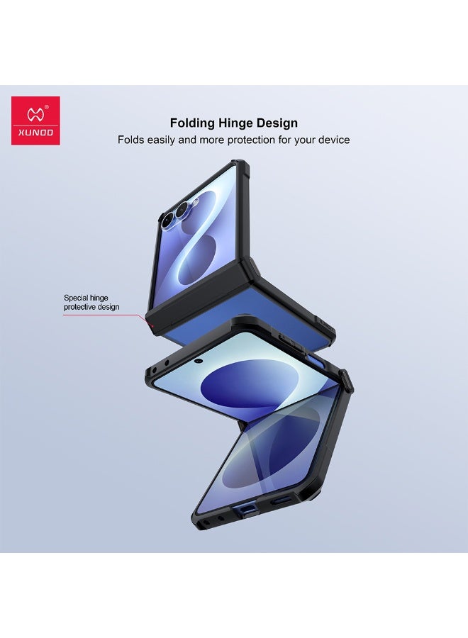 XUNDD for Samsung Galaxy Z Flip 8 Case, Built-in Tempered Glass Screen Protector, Camera Protection, Soft TPU Cover - Image 2