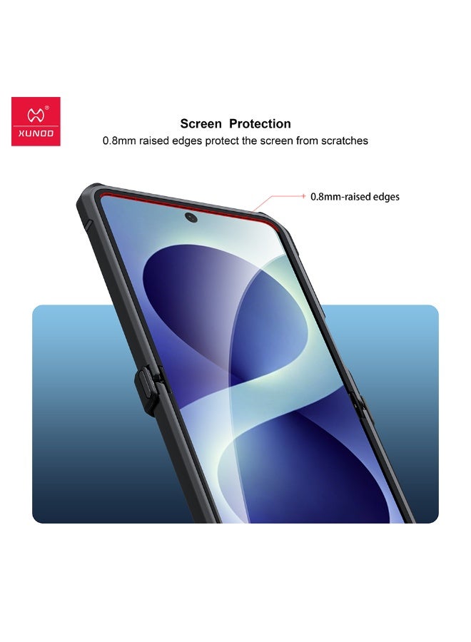 XUNDD for Samsung Galaxy Z Flip 8 Case, Built-in Tempered Glass Screen Protector, Camera Protection, Soft TPU Cover - Image 4