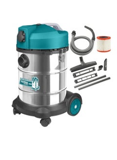 TOTAL Total Wet & Dry Vacuum Cleaner 1400W, 30L Capacity with HEPA Filter, Flexible Hose, Floor Brush & Power Tool Socket – TVC14301 for Home, Garage & Workshop Cleaning  - Image 3