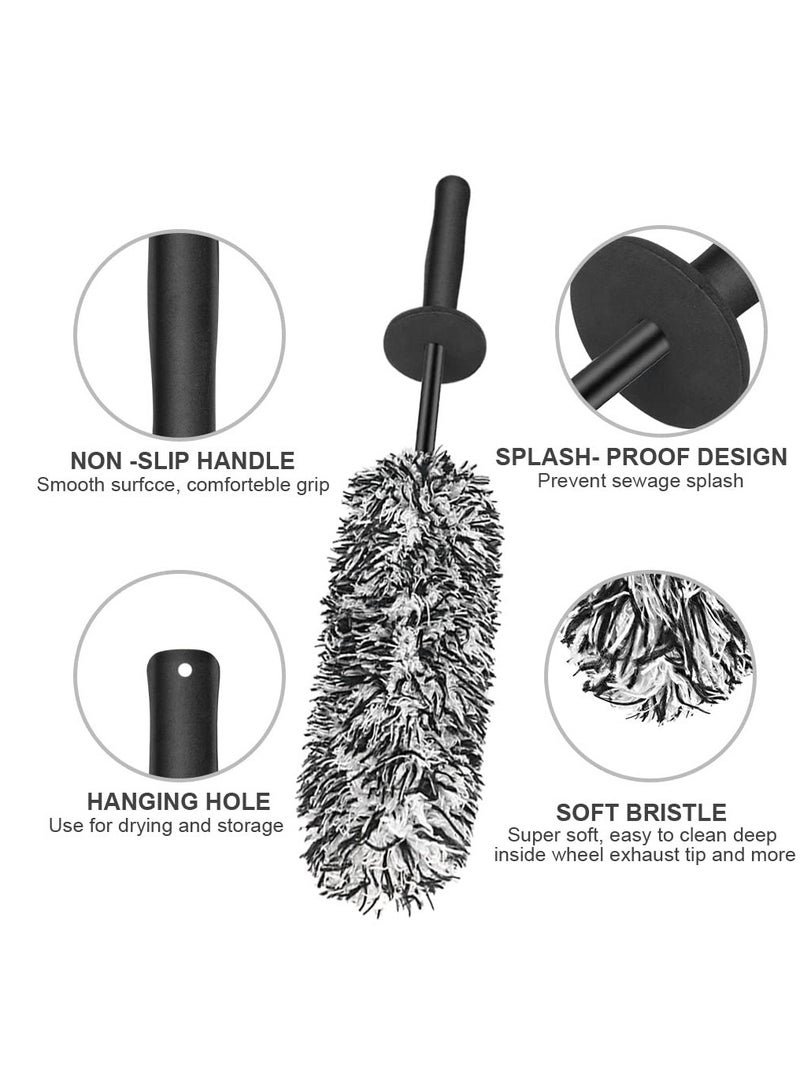 Premium Soft Wheel Brush for Cars, Motorcycles, and Bicycles - Non-Metal Detailing Brush for Safe and Effective Cleaning of Alloy Wheels and Rims, Large Size for Easy Use. - Image 4
