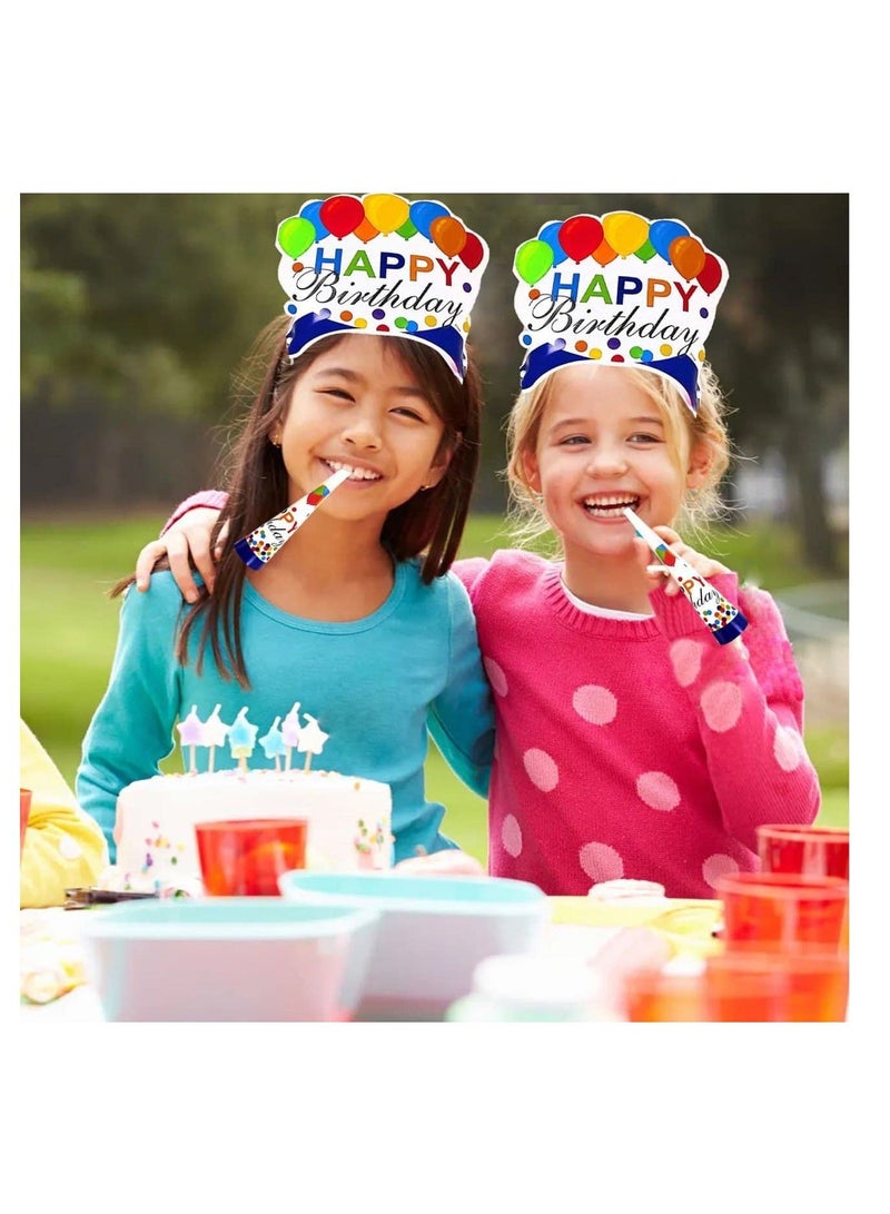 MARKQ Happy Birthday Party Blowers [6 Pack] Blue Whistle Blowout Horns For Adults, Kids Birthday Party Supplies, Noisemakers - Image 2