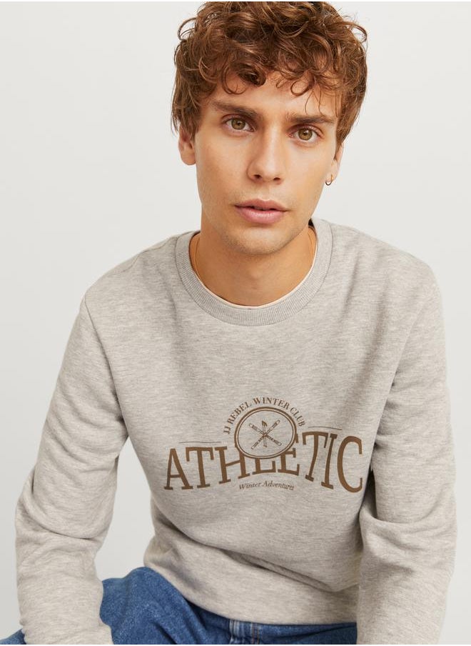 JJ Rebel by Jack & Jones Front Graphic Print Crew Neck Sweatshirt  - Image 1