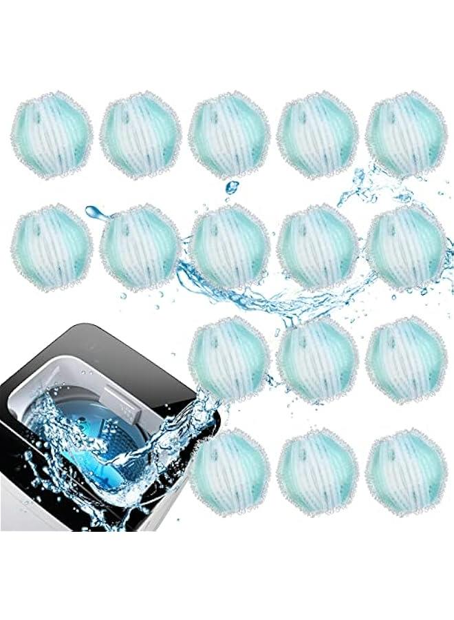 كرات مزيل شعر الحيوانات للغسيل 16 قطعة، كرات إزالة الوبر العائمة قابلة لإعادة الاستخدام، جامع شعر للحيوانات للغسالة، مناسب للغسالة والمجفف لتنظيف الملابس - Image 1