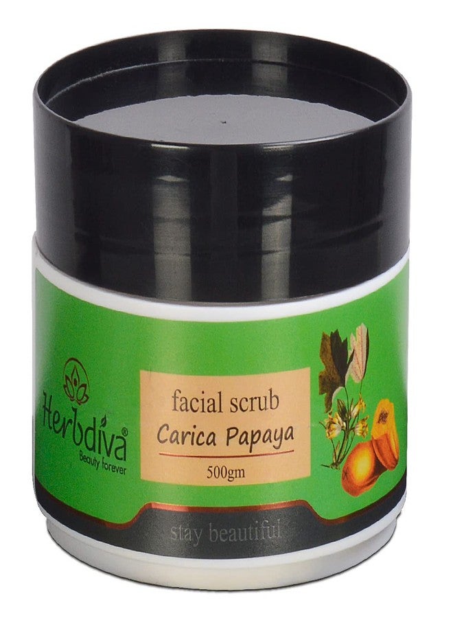 Herbdiva Carica Papaya Facial Scrub 500GM |Removes Tan, Blackheads and Dirt from Face & Neck for a Soft & Smooth Skin | For Women & Men with Papaya Extract & Vitamin A & C - Image 1