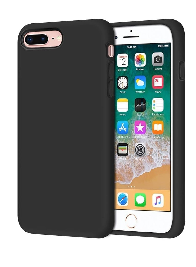 iPhone 7 Plus/8 Plus Case, Full Cover Shockproof Phone Case, Flexible Liquid Silicone Gel Rubber Cover, 6.1 inch Phone Case with Soft Anti-Scratch Cover (Black) - Image 1