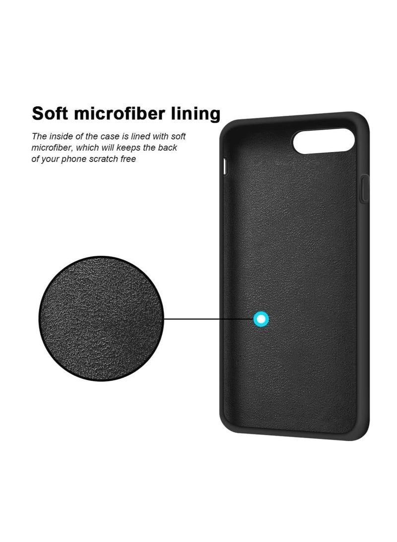 iPhone 7 Plus/8 Plus Case, Full Cover Shockproof Phone Case, Flexible Liquid Silicone Gel Rubber Cover, 6.1 inch Phone Case with Soft Anti-Scratch Cover (Black) - Image 2
