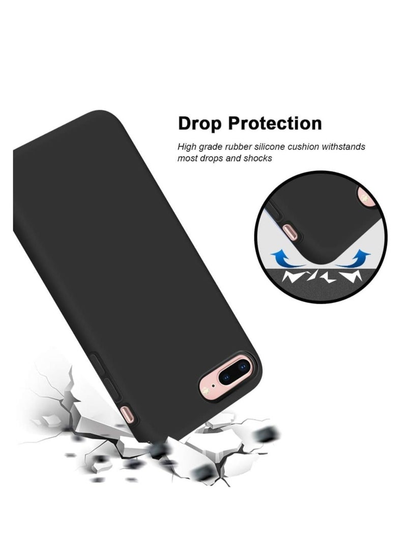 iPhone 7 Plus/8 Plus Case, Full Cover Shockproof Phone Case, Flexible Liquid Silicone Gel Rubber Cover, 6.1 inch Phone Case with Soft Anti-Scratch Cover (Black) - Image 3