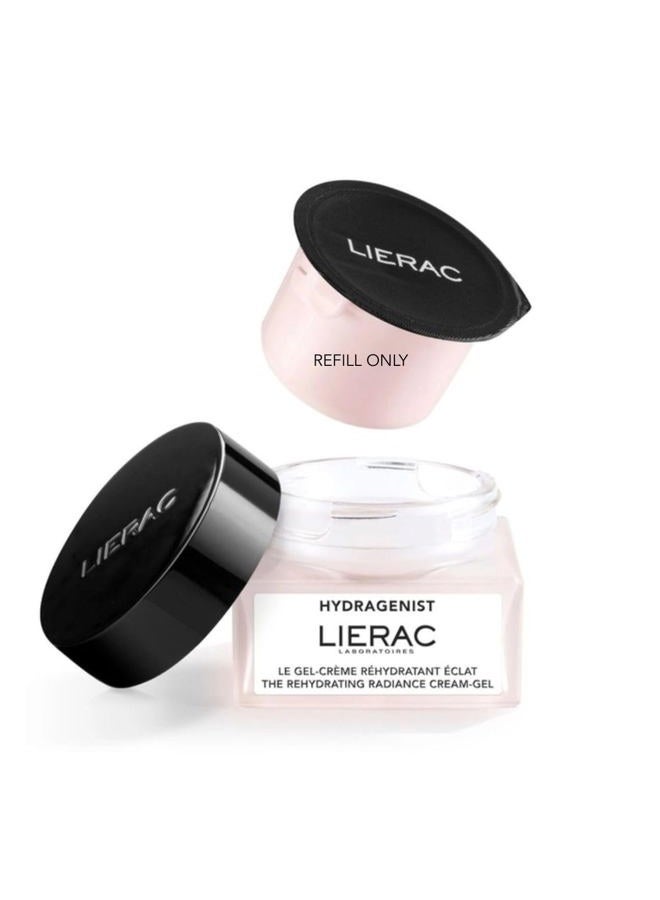Lierac كريم-جل هيدراجينيست لإعادة الترطيب وإشراقة البشرة - عبوة قابلة للتعبئة - حمض الهيالورونيك الطبيعي ومخمّر إعادة الترطيب، مرطب وجه نباتي للنساء، موصى به للبشرة العادية إلى الحساسة، 50 مل - Image 1