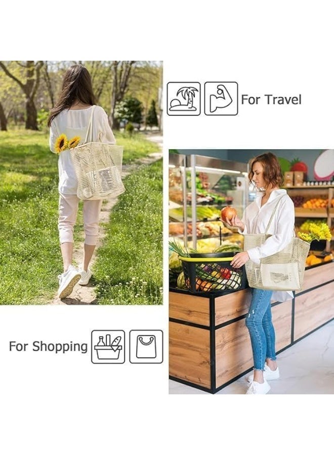 Bukela Large Mesh Beach Tote Bag for Women, Foldable & Lightweight with Mini Pocket, Sandproof - Image 5
