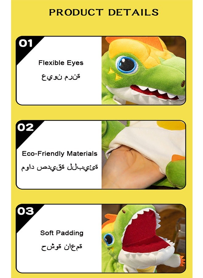 FUNCOT Hand Puppets, Dinosaur Hand Puppets, Dinosaurs Plush Toys - Image 2