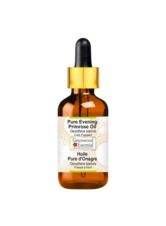 Greenwood Essential Pure Evening Primrose Oil (Oenothera biennis) with Glass Dropper | Cold Pressed | Natural | Undiluted | For Diluting Essential Oils | For Skin & Massage | Men & Women | 30ml - Image 1