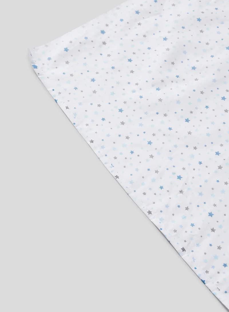 RISHAHOME 3-Piece Queen Size 180 TC Premium Collection Star Printed Bedsheet Set Includes 1xBedsheet, 2xPillow Cases 50x75 cm Cotton White 240x254cm - Image 4