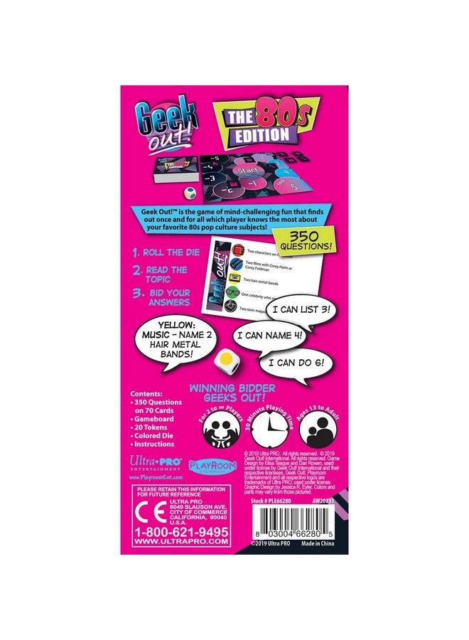 Ultra Pro Geek Out! - 80's Edition, Pop Culture Party Game, Fun Bluffing Game for Adults, Family Friendly, Classic 80's Nostalgia, Social Game for 2+ Players - Image 5