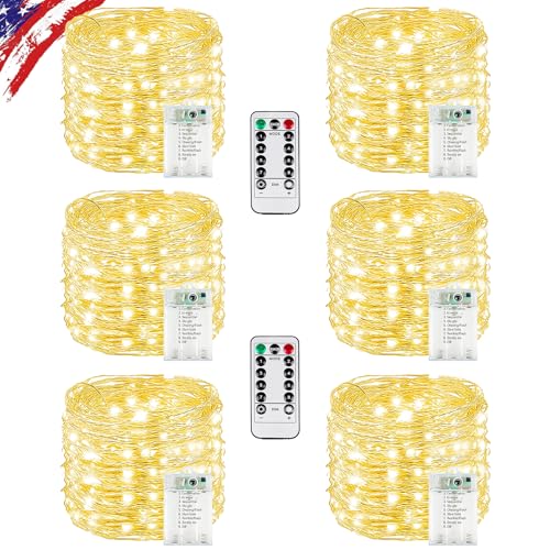 KAQ 6 Pack Total 120FT 360LED Fairy Lights Battery Operated with Rmote Waterproof Twinkle Lights with Timer Indoor Outdoor Cuttable String Light for Bedroom Classroom Wedding DIY Christmas Decor - Image 1