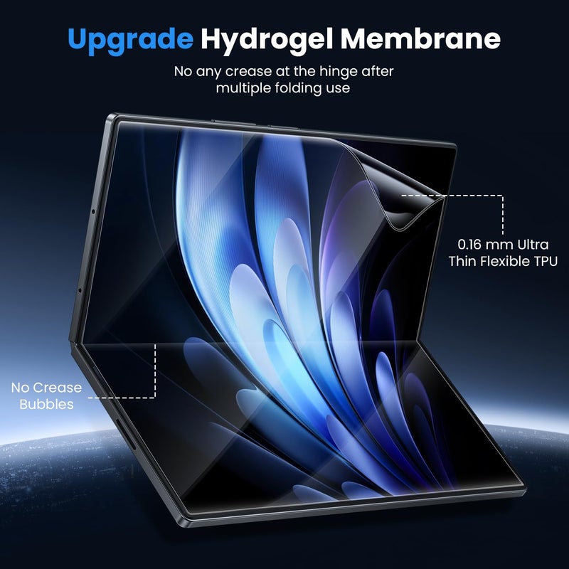 WSKEN for Samsung Galaxy Z Fold 7 Screen Protector - [Auto Align Frame] 2 Pack Inside TPU Film + 2 Pack Front 9H Tempered Glass, Zero Bubbles Easily Install No Creases for Z Fold 7 Accessories - Image 3