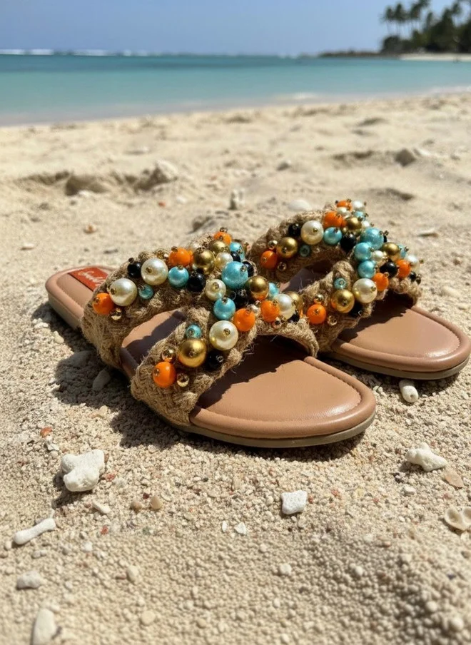 صندل ستوريز SANDAL STORIES Women Embellished Open Toe Flats