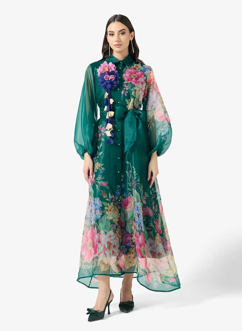 خزانة فستان بطبعة زهور