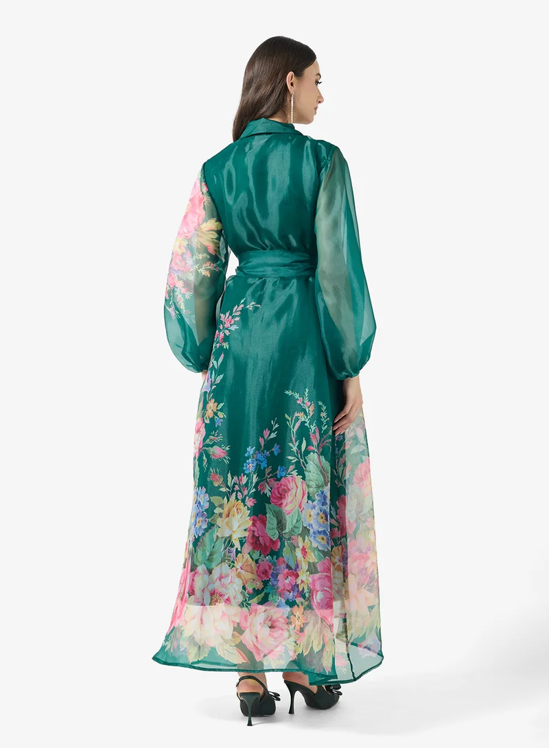 خزانة فستان بطبعة زهور