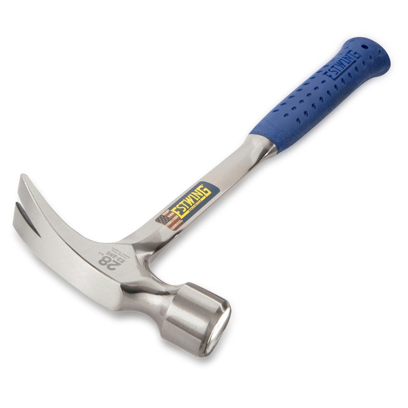 Estwing مطرقة إستي وينغ - 28 أونصة مقبض طويل مع مخلب مستقيم ووجه ناعم ومقبض لتقليل الصدمات - E3-28S - Image 2