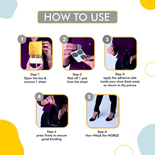 SlickFix Shoe Bite Protector Pads Self-Adhesive With 4-Pcs, back heel for protectors, Heel comfort pads, Suitable for Insole, Heel savers for shoes, Sneakers, Shoes Accessories for Men & Women. - Image 5