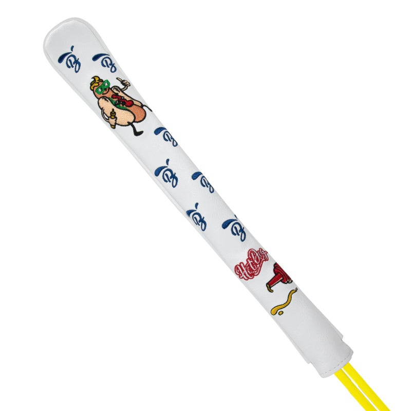 BAIRBRE Golf Alignment Stick Cover Hot Dog Design Premium Leather Golf Cover for Alignment Stick Holds 2 Sticks White - Image 2