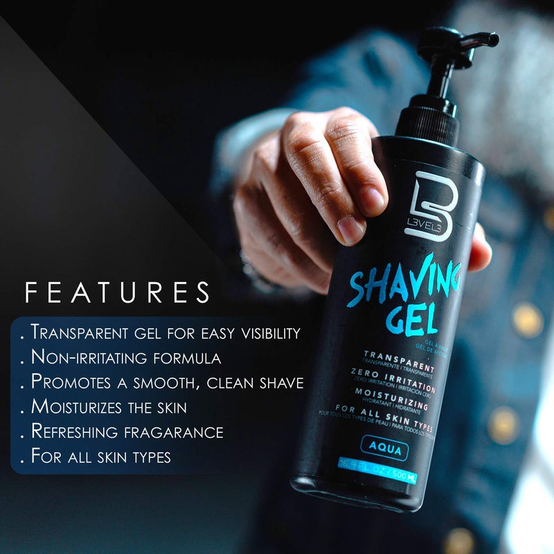 L3 Shaving Gel - Straight Razor Shave Gel - Non-Irritating - Refreshing Smell - No Hot Towel Necessary - Level Three Razor Gel (Aqua) - Image 2