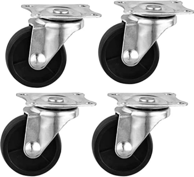 AQ AQSON AQSON 4 Pack of 40mm Rubber Swivel Caster Wheels without Brake for Furniture and Trolleys - Image 1