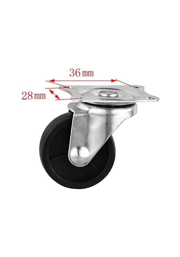 AQ AQSON AQSON 4 Pack of 40mm Rubber Swivel Caster Wheels without Brake for Furniture and Trolleys - Image 3