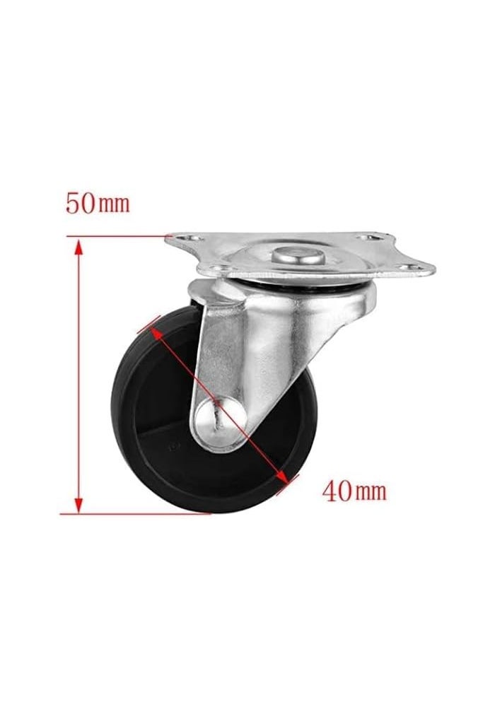 AQ AQSON AQSON 4 Pack of 40mm Rubber Swivel Caster Wheels without Brake for Furniture and Trolleys - Image 2