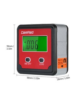 Generic Magnetic Base Digital Level Box Inclinometer Red  - Image 2