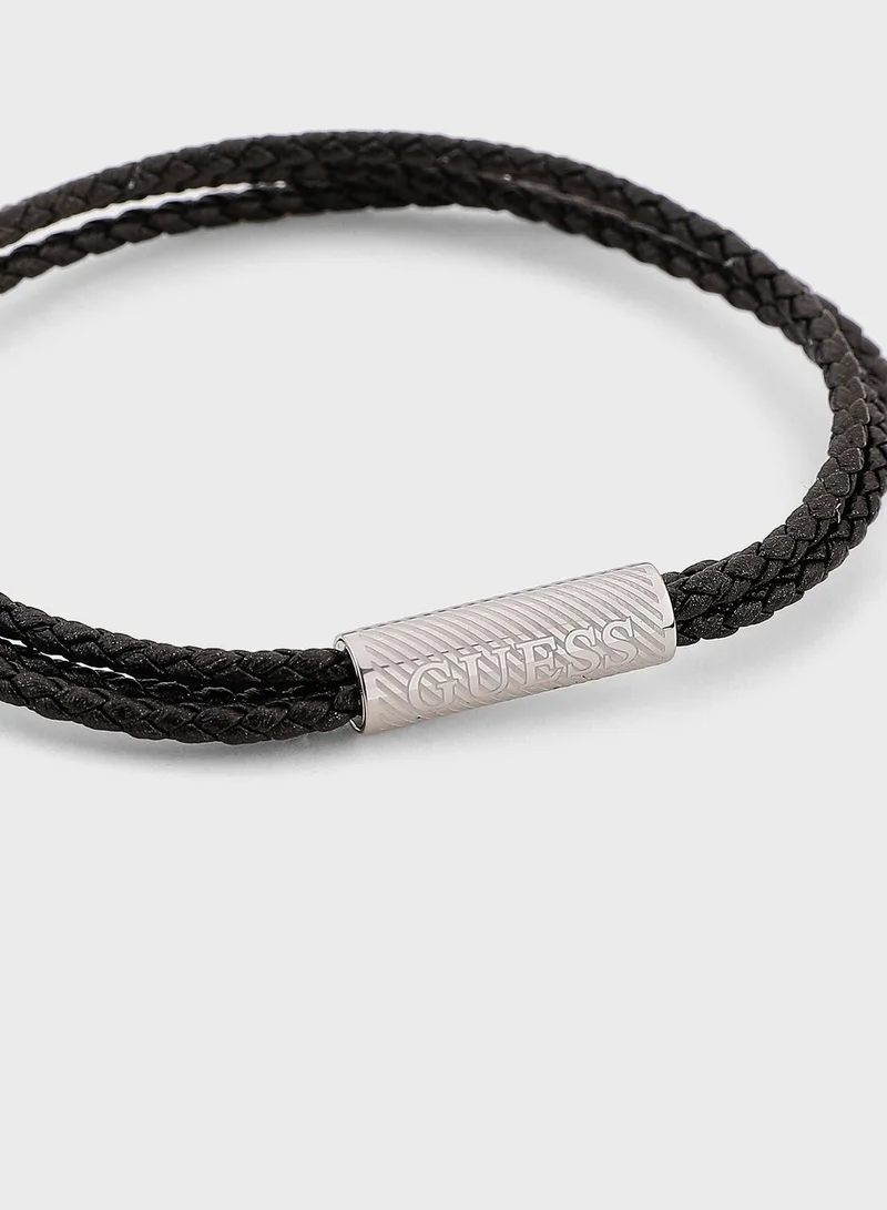 Guess  Jumb03033Jwstbks Round Logo Bracelet for Men | Best Price UAE