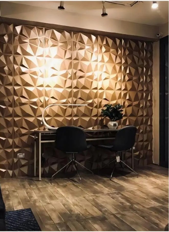 EzzySo - 12 Pcs 3D Wall Panel 3D Texture PVC Wallpaper Diamond Design Decorative Wall Cover For Living Room Lobby Bedroom Office Each 30x30cm - Image 1