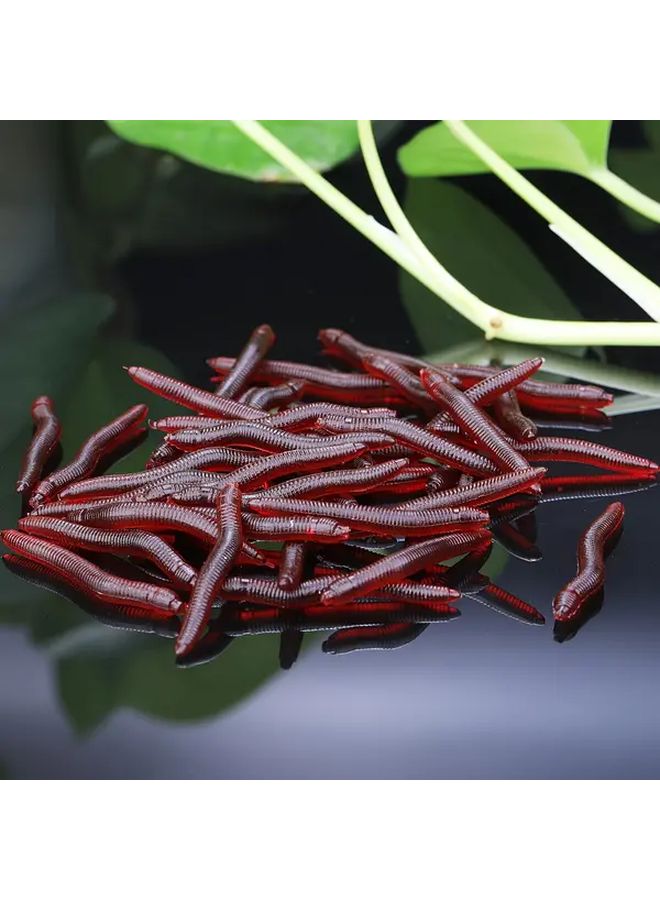 80 Pcs Realistic Red Soil Earthworm Soft Baits for Fishing Lure Vivid Simulation - Image 1