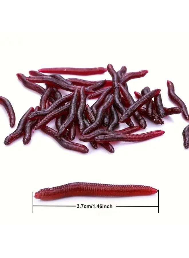 80 Pcs Realistic Red Soil Earthworm Soft Baits for Fishing Lure Vivid Simulation - Image 3