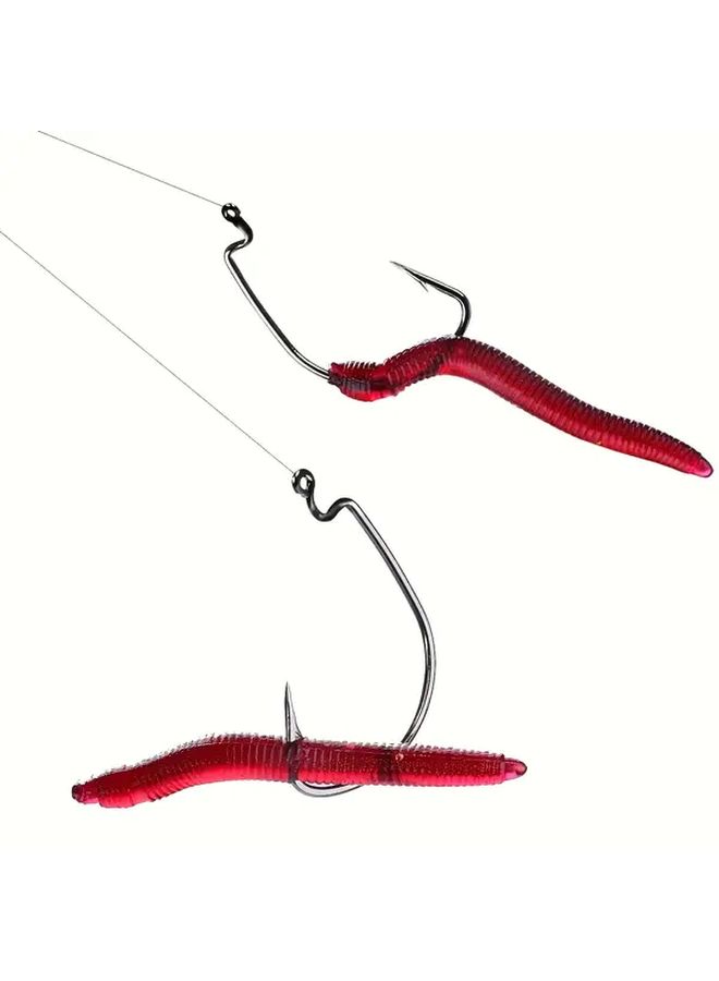 80 Pcs Realistic Red Soil Earthworm Soft Baits for Fishing Lure Vivid Simulation - Image 4
