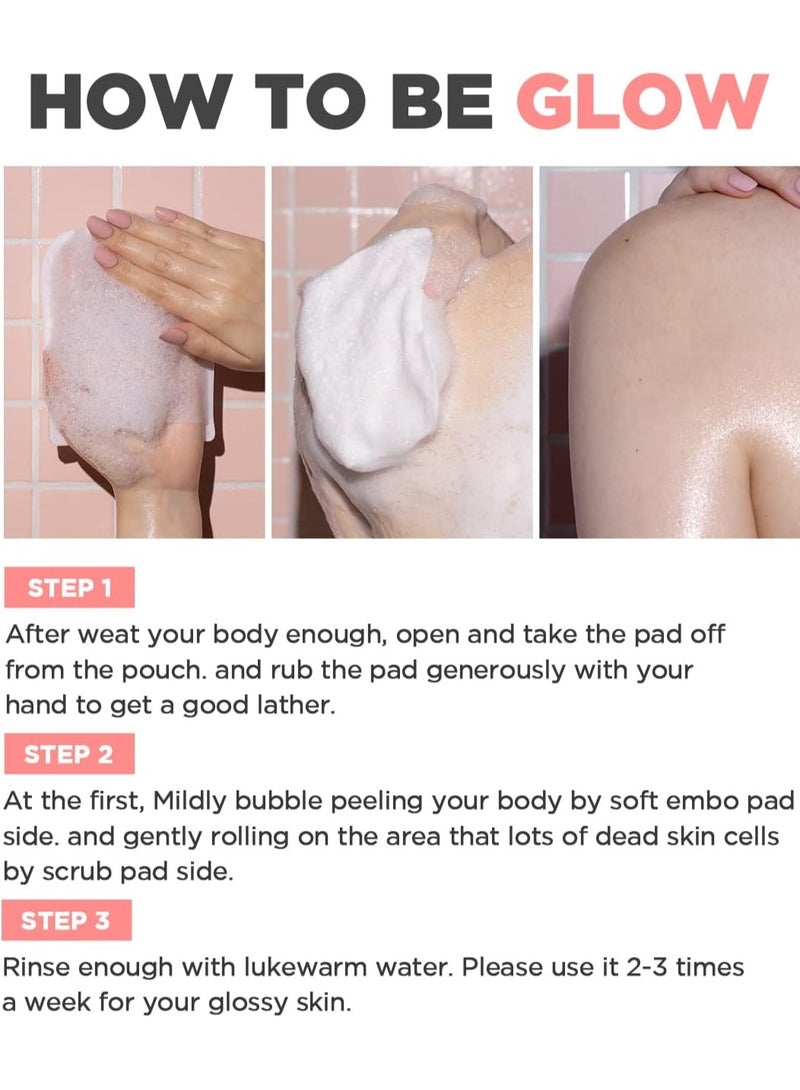 Mom's Besty Body Peeling Pad Trouble Care, Acne Remover All in One Bubble Body Wash & Scrub Gloves with BHA & Cica, Exfoliating Washcloth for Dead Skin Cells, Body Acne Breakouts, 8 Sheets - Image 4