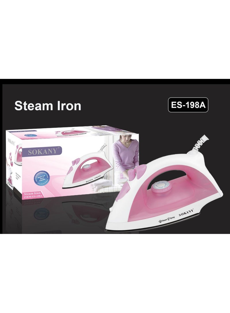 Sokany Steam Iron ES-198A Variable Steam Control with Dry Ironing Spray 1800W