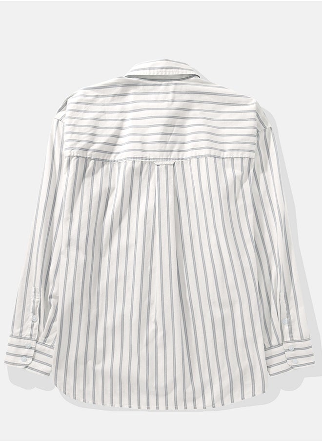 American Eagle - Striped Long Sleeve Button Down Shirt - Image 1