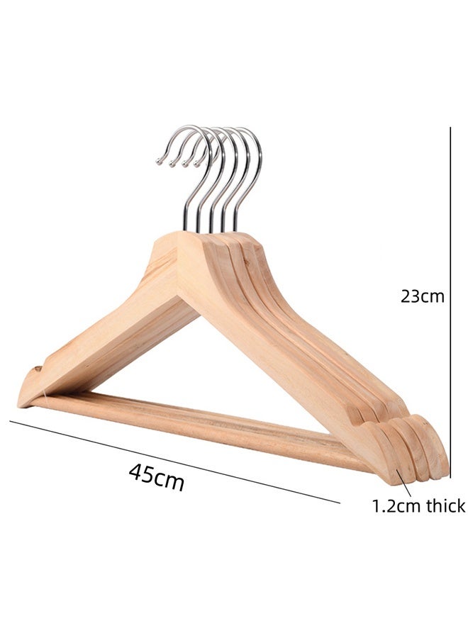 10 Pieces Of Solid Wood Clothes Hangers, Hanger, Wooden Eco-Friendly Clothes Hangers, Traceless Clothes Hangers, 360-Degree Rotating Coat Hooks. - Image 2