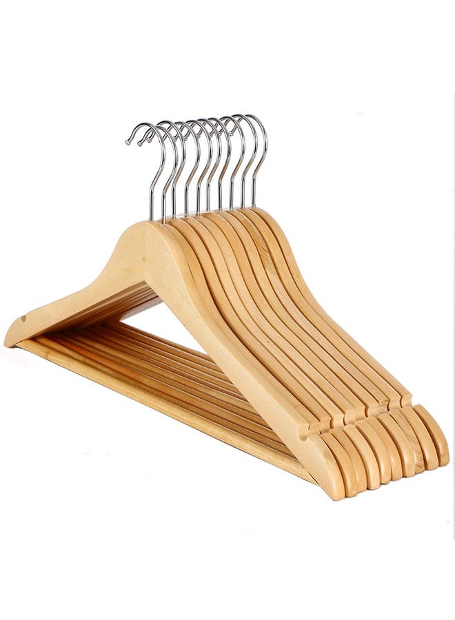10 Pieces Of Solid Wood Clothes Hangers, Hanger, Wooden Eco-Friendly Clothes Hangers, Traceless Clothes Hangers, 360-Degree Rotating Coat Hooks. - Image 1