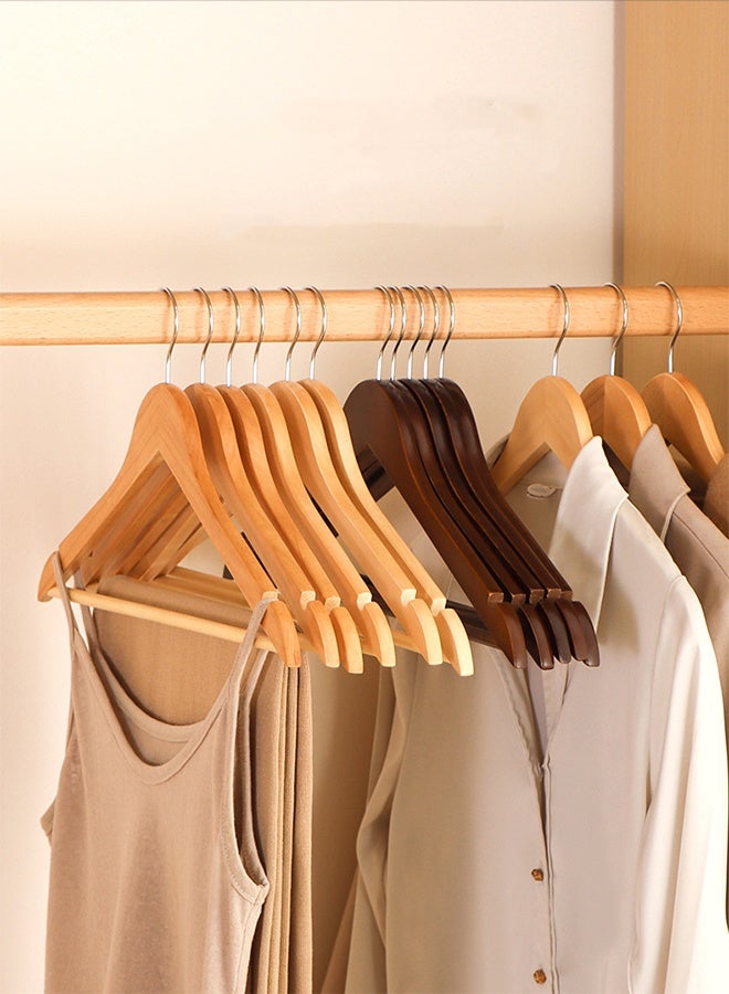 10 Pieces Of Solid Wood Clothes Hangers, Hanger, Wooden Eco-Friendly Clothes Hangers, Traceless Clothes Hangers, 360-Degree Rotating Coat Hooks. - Image 5
