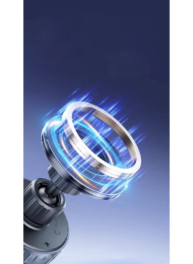 Concretization Wireless Charging Stand - 15W Magnetic Car Mount with Suction Cup, Multi-Angle Rotation,whiteblack. - Image 5