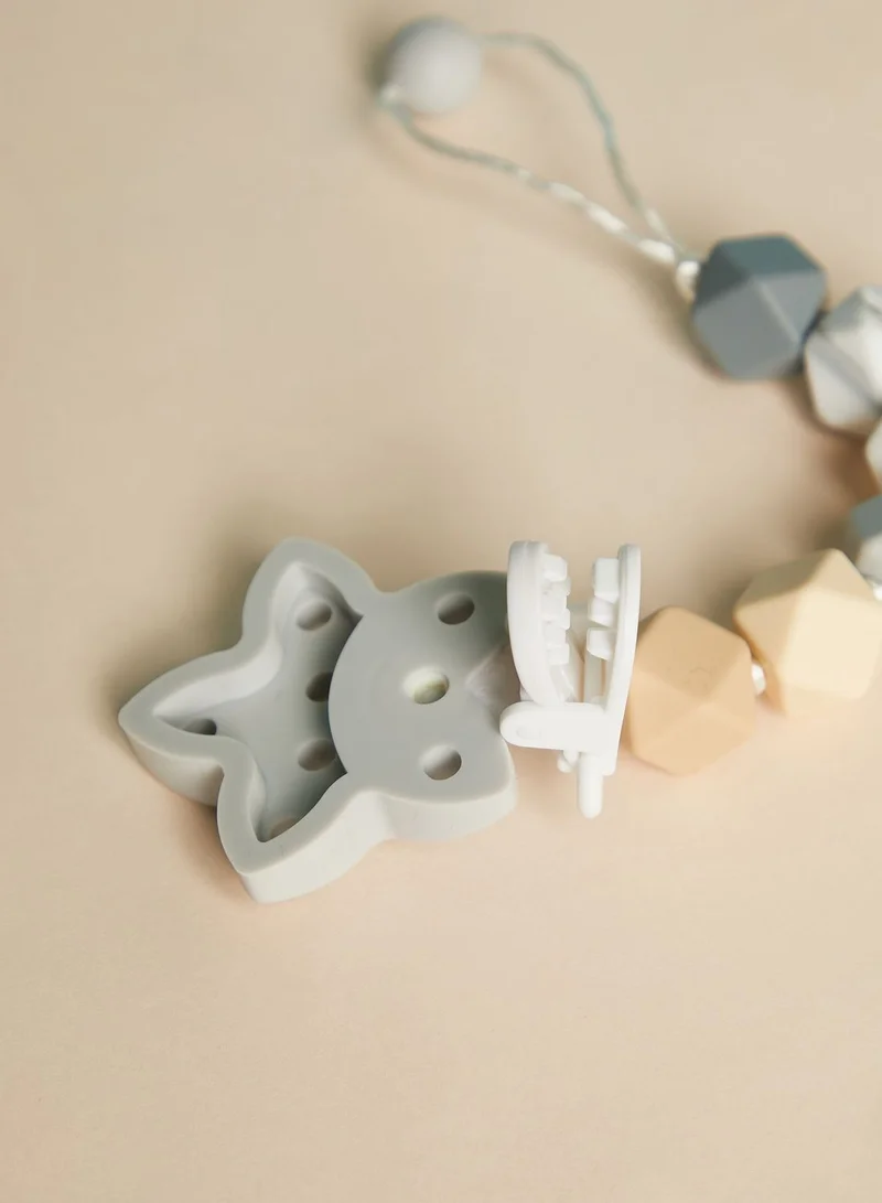 JoJo Maman Bebe Grey Silicone Soother Clip