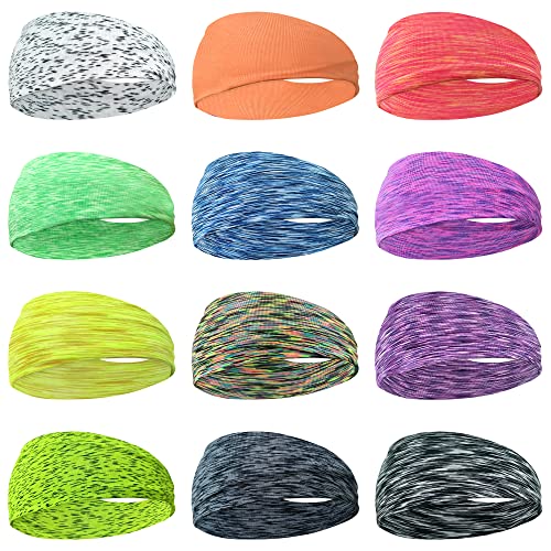 CÉLLOT 12 Colors Sweat Headbands Breathable Athletic Sweatbands Yoga Sports Headbands for Girls and Boys Soft Moisture Wicking Elastic Hairband for Girls and Teenagers Adults - Image 4