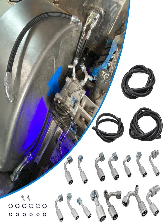 MOTOQUEEN AC Hose Kit R134a for GM Cars Truck Vehicle such as for Buick Chevrolet Cadillac GMC Wuling Baojun Holden Air Conditioning Ext Length Hoses with Fittings and O-rings - Image 3