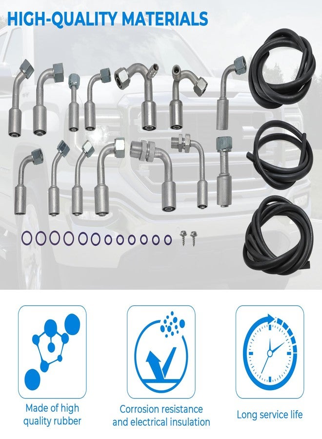 MOTOQUEEN AC Hose Kit R134a for GM Cars Truck Vehicle such as for Buick Chevrolet Cadillac GMC Wuling Baojun Holden Air Conditioning Ext Length Hoses with Fittings and O-rings - Image 5